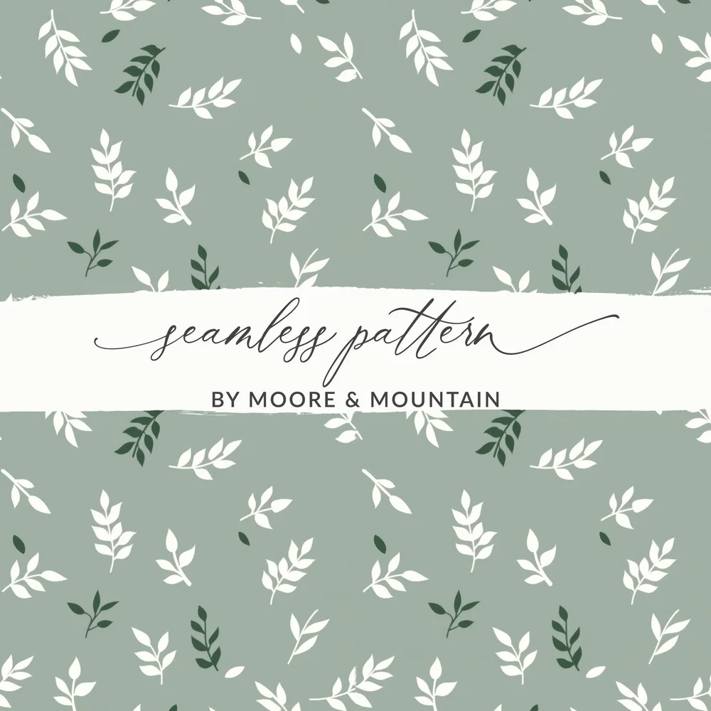 Moore & Mountain Green Leaf Seamless Pattern Design