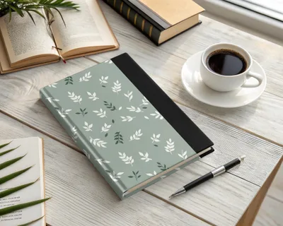 Floral Leaf Pattern Hardcover Notebook for Journaling