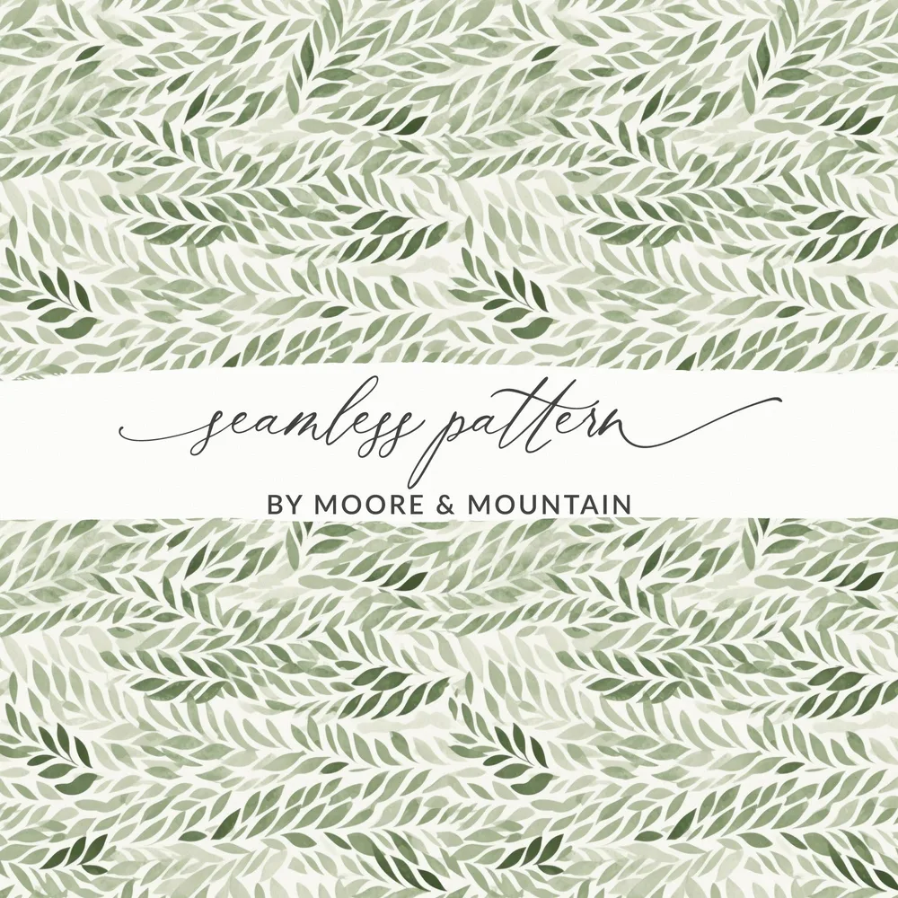 Green Leaves Leafy Vines Seamless Pattern product