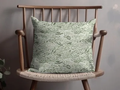 Green Leaf Pattern Decorative Pillow for Home Decor