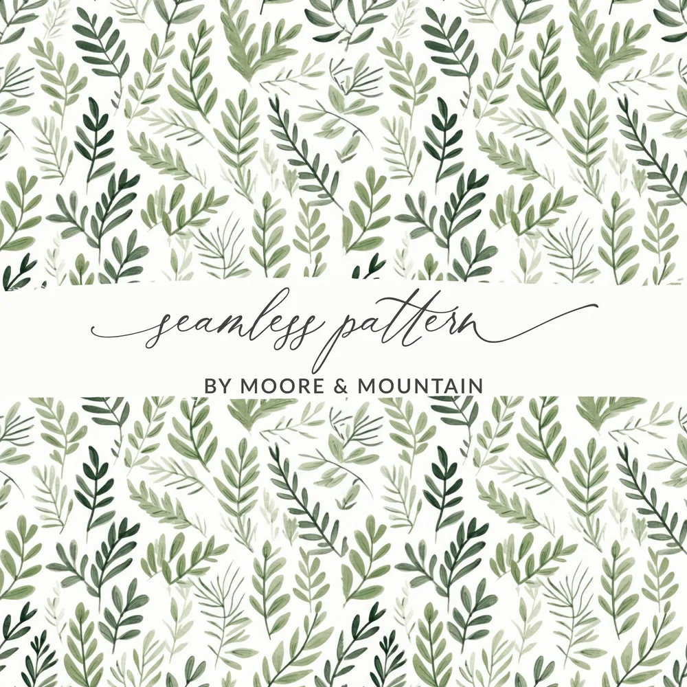 Elegant Botanical Greenery Seamless Pattern design