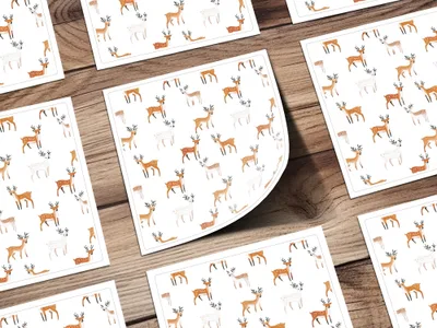 Spotted Deer Pattern Cute Animals Illustration Digital - Moore and Mountain