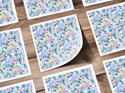Spring Blue Bird Among Pastel Floral Abstract Pattern | Seamless Digital Image | Instant Download - Moore and Mountain