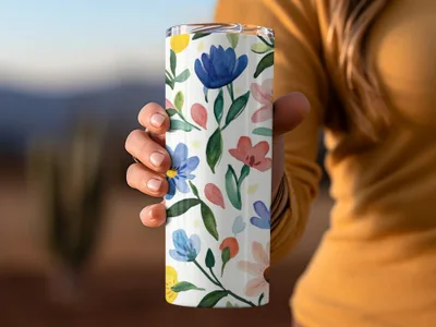 Spring Cute Watercolor Floral Field Seamless Pattern, Cute Painterly Summery Cutesy Floral - Moore and Mountain