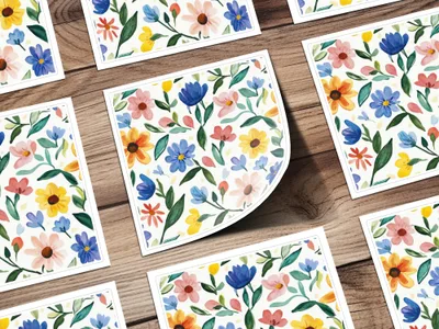 Spring Cute Watercolor Floral Field Seamless Pattern, Cute Painterly Summery Cutesy Floral - Moore and Mountain
