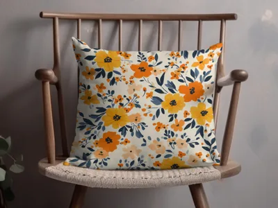 Bright Floral Pattern Cushion for Home Decor Enthusiasts