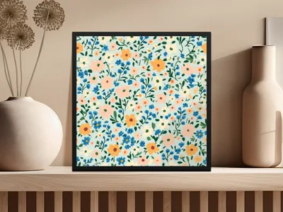 Colorful Floral Pattern Illustration Art Print