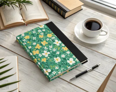 Green Floral Design Hardcover Journal Notebook Product