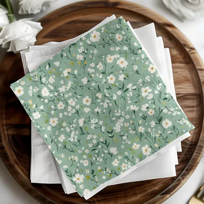 Beautiful Spring Floral Pattern Napkin Set for Home Decor