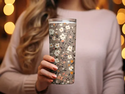 Floral Pattern Insulated Drink Tumbler for Hot or Cold Drinks