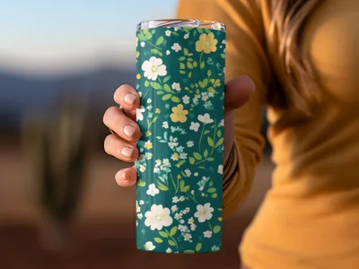 Floral Patterned Insulated Travel Tumbler for All Beverages