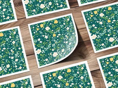 Retro Floral Pattern Sticker Set for Home Decor