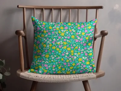 Vibrant Floral Pattern Decorative Pillow Perfect for Home