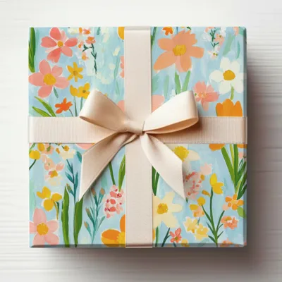 Floral Gift Box with Ribbon for Special Occasions