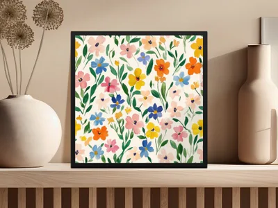 Colorful Floral Print Artwork for Home Decor Product