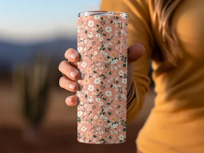 Spring Pastel Patterns Peach Floral and Flower Pattern Digital - Moore and Mountain
