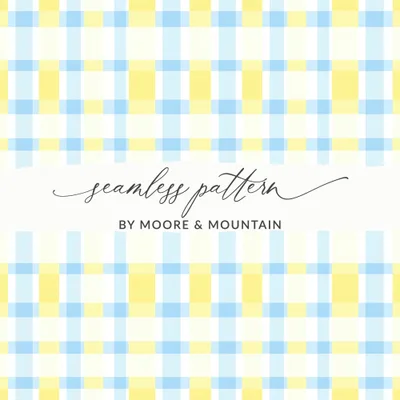 Spring Plaid Yellow Light Blue Pastel Checkered Digital