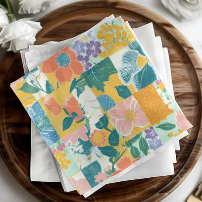 Vibrant Floral Patterned Napkin Set for Special Occasions