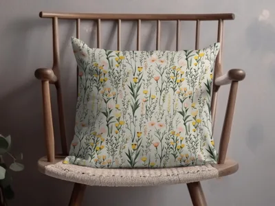 Floral Patterned Cushion Cover Decorative Accent