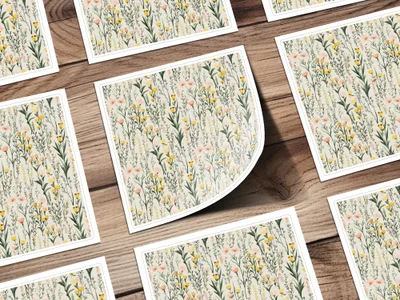 Floral Botanical Artwork Print with Delicate Wildflowers