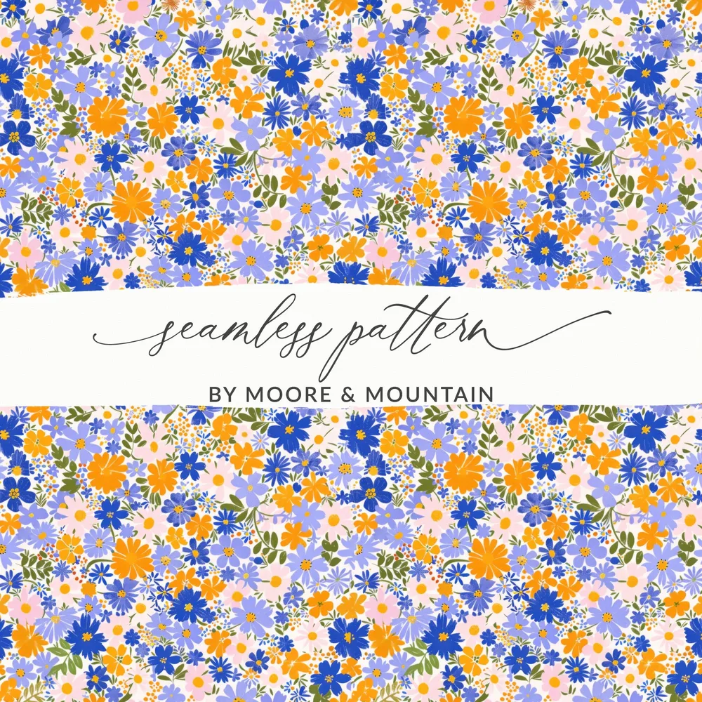 Colorful Floral Seamless Pattern by Moore and Mountain