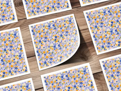 Colorful Floral Pattern Design Paper Sheet Product