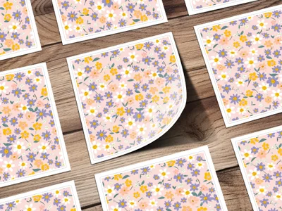 Floral Pattern Stickers with Vibrant Colors Sheet