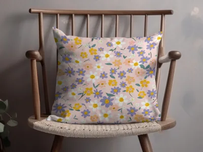 Elegant Floral Pattern Accent Pillow for Home Decor