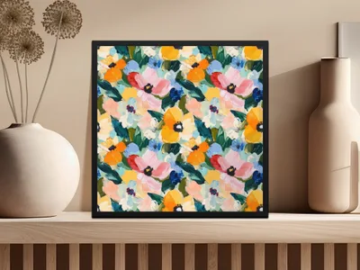 Springtime Acrylic Floral with Jewel Tones Digital - Moore and Mountain