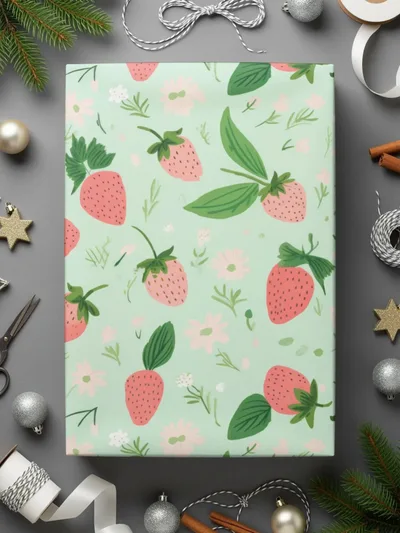 Strawberry Digital Paper, Seamless Pattern, Floral Pattern, Digital Download, Commercial Use, Strawberry Background, Summer Theme - Moore and Mountain