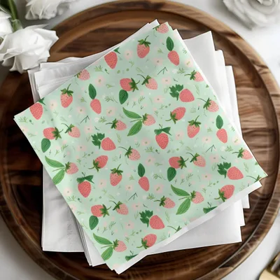 Strawberry Digital Paper, Seamless Pattern, Floral Pattern, Digital Download, Commercial Use, Strawberry Background, Summer Theme - Moore and Mountain