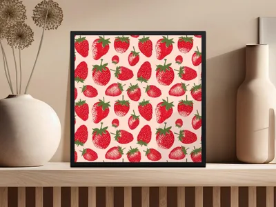 Strawberry Digital Paper, Seamless Pattern, Fruit Pattern, Food Print, Scrapbook Paper, Summer Digital Paper, Fabric Design, Digital - Moore and Mountain