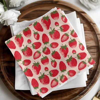 Strawberry Digital Paper, Seamless Pattern, Fruit Pattern, Food Print, Scrapbook Paper, Summer Digital Paper, Fabric Design, Digital - Moore and Mountain