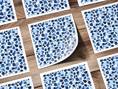 Stylish Blue and White Camouflage Design Pattern Digital - Moore and Mountain