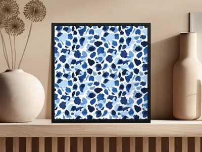 Stylish Blue and White Camouflage Design Pattern Digital - Moore and Mountain