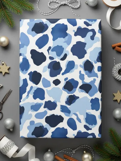 Stylish Blue and White Camouflage Design Pattern Digital - Moore and Mountain