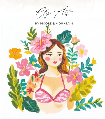 Summer Girl with Floral Crown SVG, PNG, Trendy Girly Clipart, Y2K Aesthetic Art, Cute Fantasy Illustration, Cricut Cut File, Sublimation