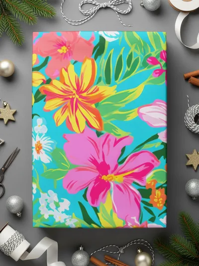 Vibrant Floral Pattern with Tropical Elements Product