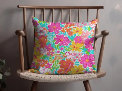 Colorful Floral Pattern Cushion Cover for Home Decor