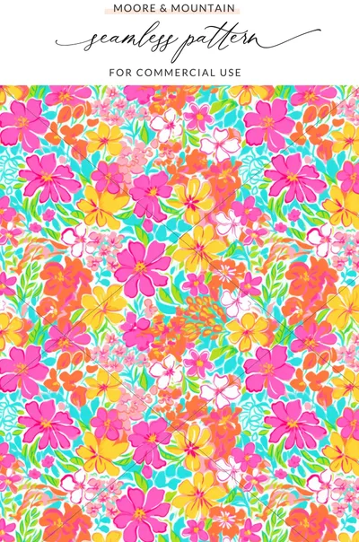 Bright Floral Seamless Pattern for Commercial Use