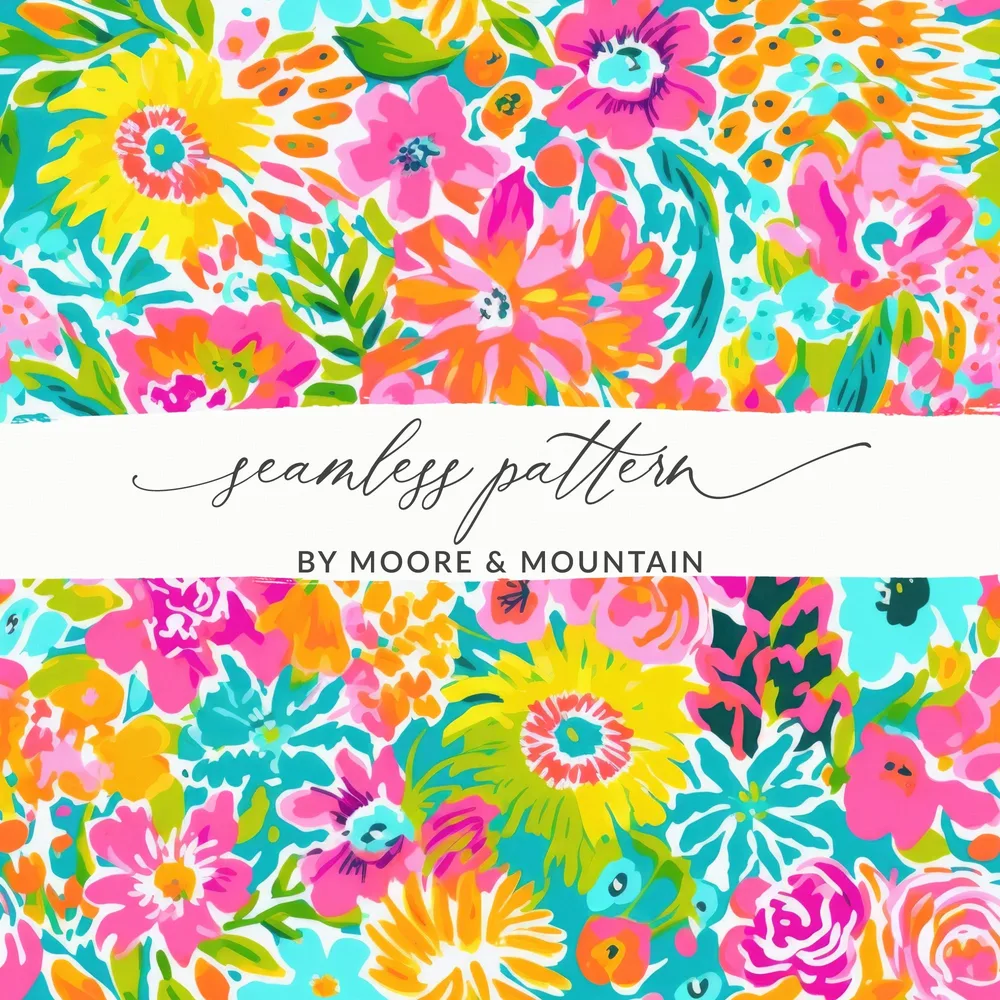Colorful Floral Seamless Pattern by Moore Mountain