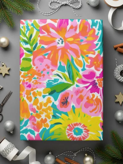 Vibrant Floral Patterned Gift Wrap for All Occasions