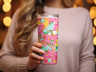 Vibrant Floral Design Insulated Tumbler - Perfect Gift