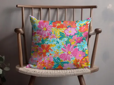 Vibrant Multicolor Floral Decorative Cushion Pillow