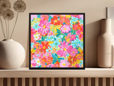 Colorful Floral Art Print for Home Decor