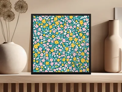 Colorful Floral Pattern Art Print for Home Decor