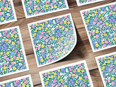 Colorful Floral Pattern Design Sticker Sheet Product