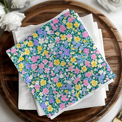 Bright Floral Print with Vibrant Pastel Blooms Paper