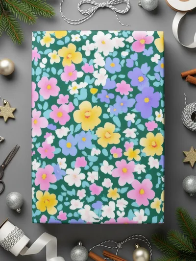 Colorful Floral Pattern Wrapping Paper for Gift Packaging