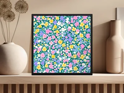 Colorful Floral Pattern Art Print for Home Decor